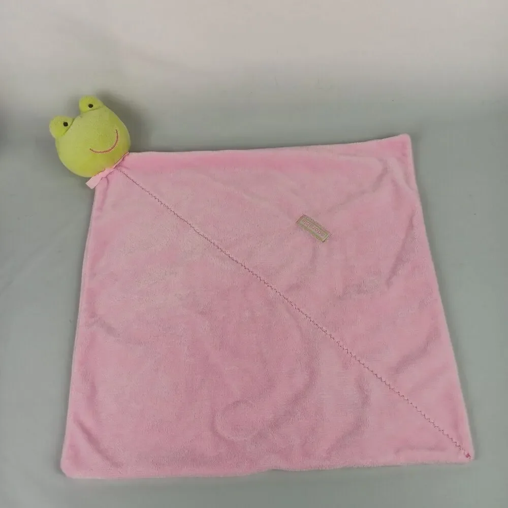 Carters Precious Firsts Baby Security Blanket Pink Green Frog Lovey Plush Toy